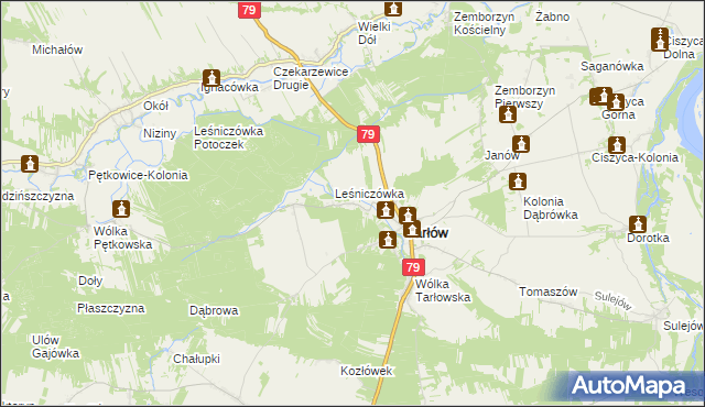 mapa Potoczek gmina Tarłów, Potoczek gmina Tarłów na mapie Targeo