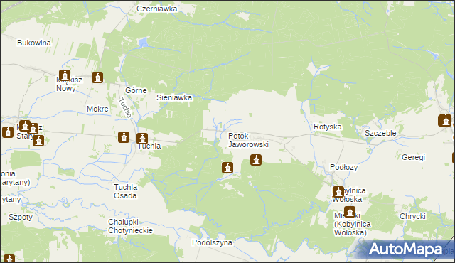 mapa Potok Jaworowski, Potok Jaworowski na mapie Targeo