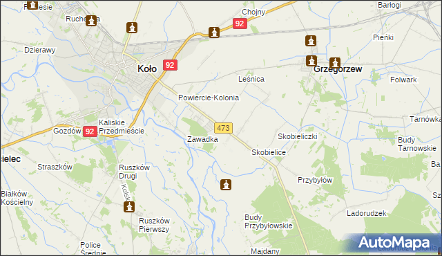 mapa Powiercie, Powiercie na mapie Targeo