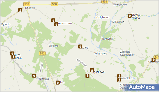 mapa Pożary gmina Działdowo, Pożary gmina Działdowo na mapie Targeo