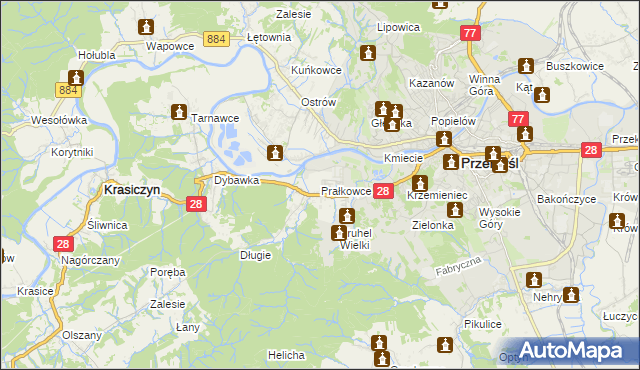 mapa Prałkowce, Prałkowce na mapie Targeo