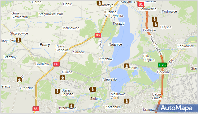 mapa Preczów, Preczów na mapie Targeo