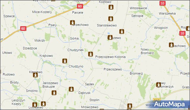 mapa Przeciszewo-Kolonia, Przeciszewo-Kolonia na mapie Targeo