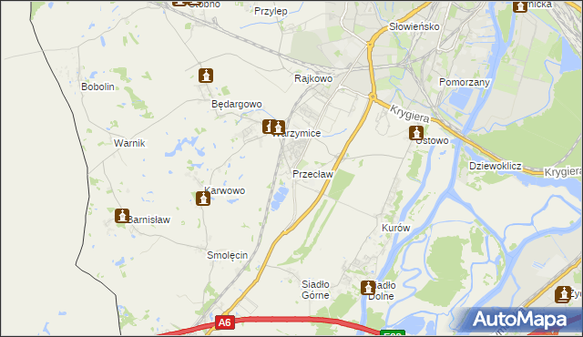 mapa Przecław gmina Kołbaskowo, Przecław gmina Kołbaskowo na mapie Targeo