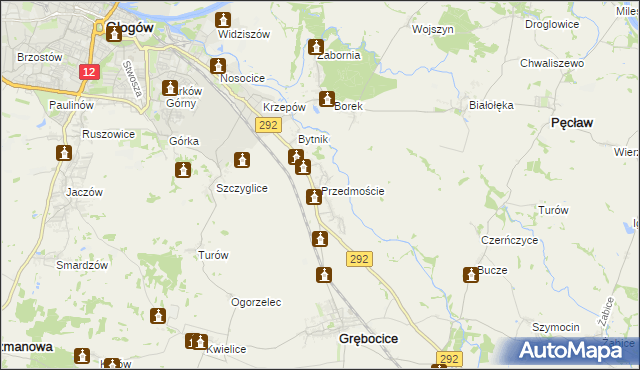 mapa Przedmoście gmina Głogów, Przedmoście gmina Głogów na mapie Targeo