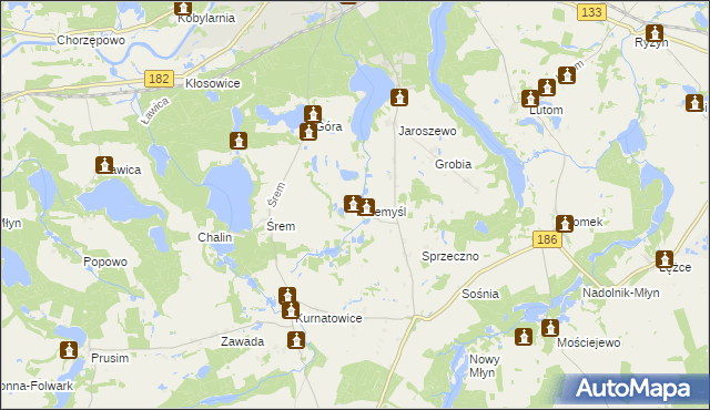 mapa Przemyśl gmina Sieraków, Przemyśl gmina Sieraków na mapie Targeo