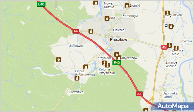 mapa Przysiecz, Przysiecz na mapie Targeo