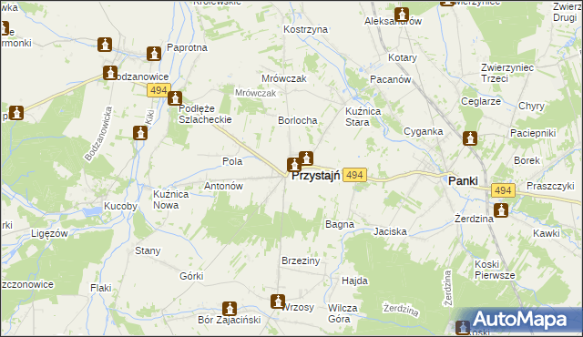 mapa Przystajń, Przystajń na mapie Targeo