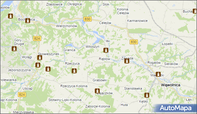 mapa Rąblów, Rąblów na mapie Targeo