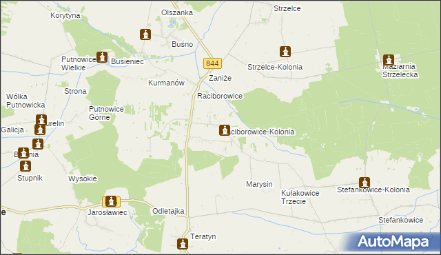 mapa Raciborowice-Kolonia, Raciborowice-Kolonia na mapie Targeo