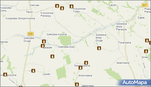 mapa Radomirka, Radomirka na mapie Targeo