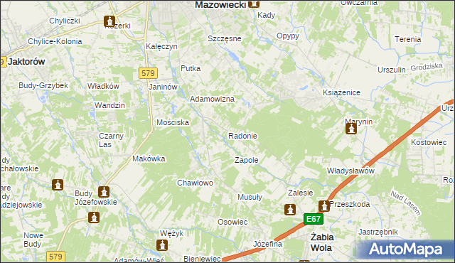 mapa Radonie, Radonie na mapie Targeo