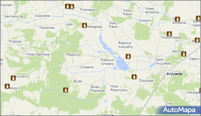 mapa Radoryż Smolany, Radoryż Smolany na mapie Targeo