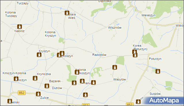 mapa Radostów gmina Mircze, Radostów gmina Mircze na mapie Targeo