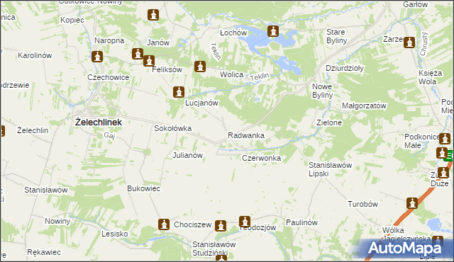 mapa Radwanka, Radwanka na mapie Targeo