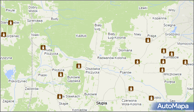 mapa Radwanów-Kolonia, Radwanów-Kolonia na mapie Targeo