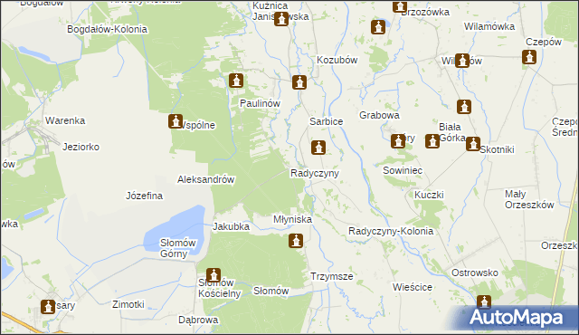 mapa Radyczyny, Radyczyny na mapie Targeo