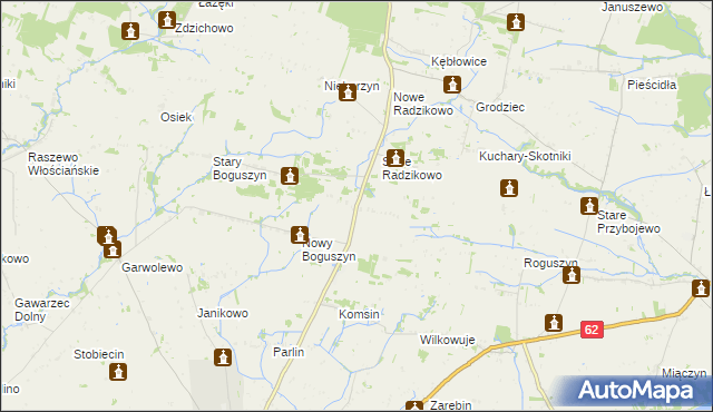 mapa Radzikowo Scalone, Radzikowo Scalone na mapie Targeo