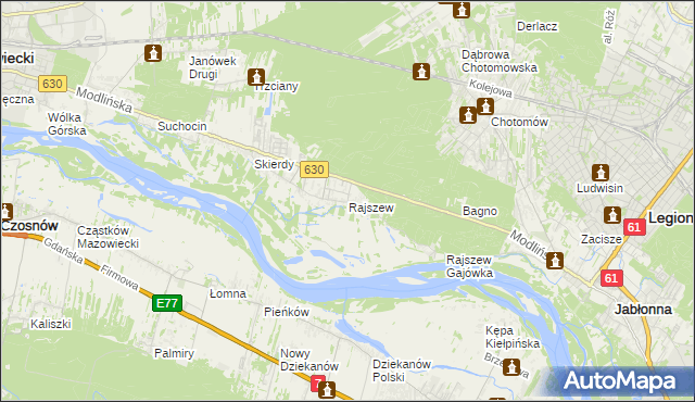 mapa Rajszew, Rajszew na mapie Targeo