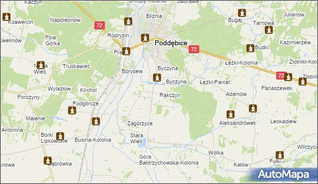 mapa Rąkczyn, Rąkczyn na mapie Targeo