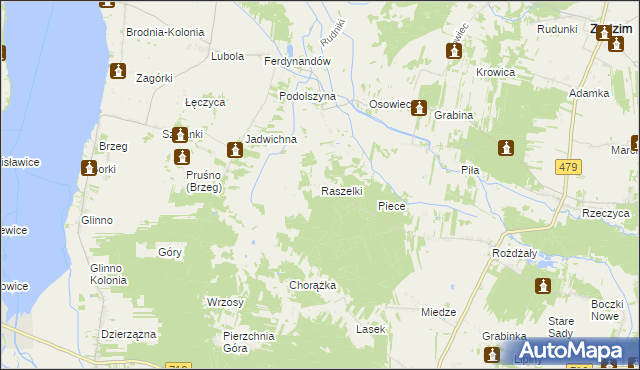 mapa Raszelki, Raszelki na mapie Targeo