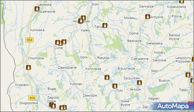 mapa Ratułów, Ratułów na mapie Targeo