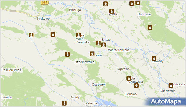 mapa Rawki, Rawki na mapie Targeo