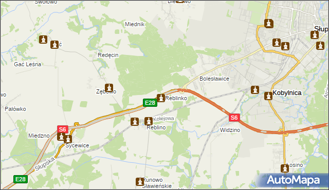mapa Reblinko, Reblinko na mapie Targeo