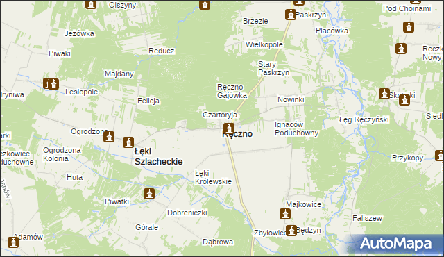 mapa Ręczno, Ręczno na mapie Targeo
