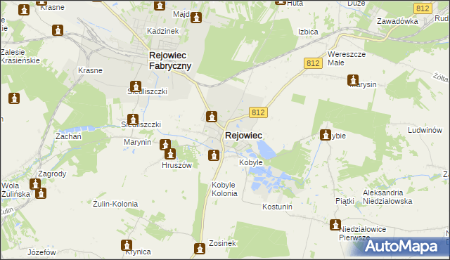 mapa Rejowiec powiat chełmski, Rejowiec powiat chełmski na mapie Targeo