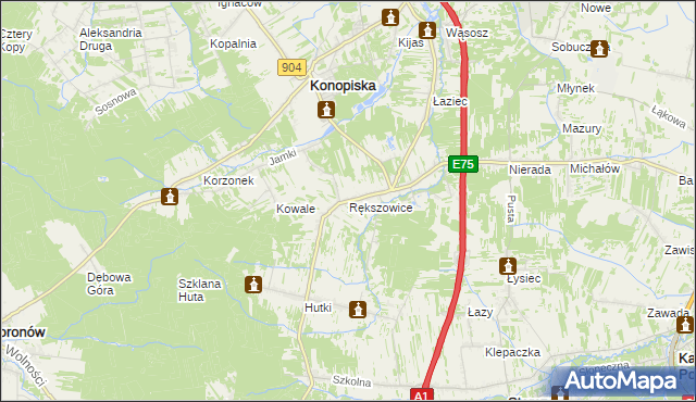 mapa Rększowice, Rększowice na mapie Targeo