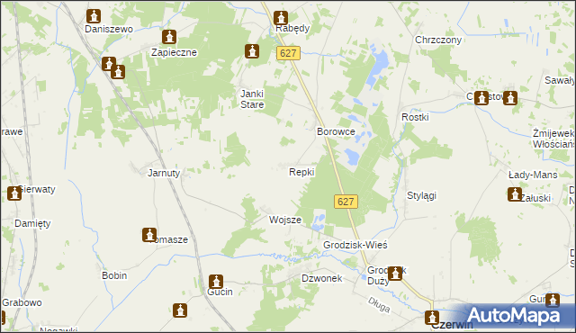 mapa Repki gmina Troszyn, Repki gmina Troszyn na mapie Targeo