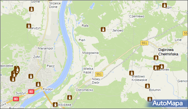 mapa Reptowo gmina Dąbrowa Chełmińska, Reptowo gmina Dąbrowa Chełmińska na mapie Targeo