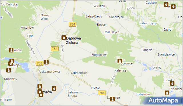 mapa Rogaczew, Rogaczew na mapie Targeo
