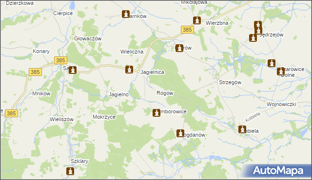 mapa Rogów gmina Grodków, Rogów gmina Grodków na mapie Targeo