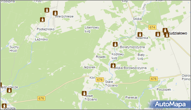 mapa Rowek, Rowek na mapie Targeo