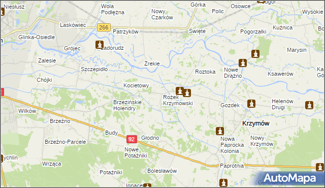 mapa Rożek Krzymowski, Rożek Krzymowski na mapie Targeo