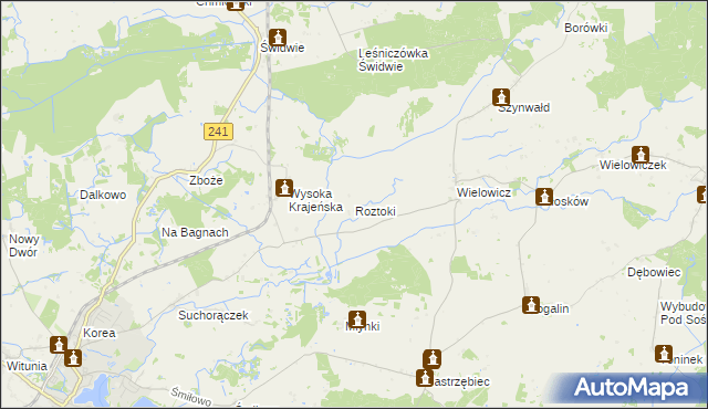 mapa Roztoki gmina Sośno, Roztoki gmina Sośno na mapie Targeo