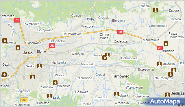 mapa Roztoki gmina Tarnowiec, Roztoki gmina Tarnowiec na mapie Targeo