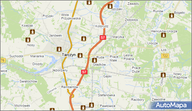mapa Ruda gmina Tarczyn, Ruda gmina Tarczyn na mapie Targeo