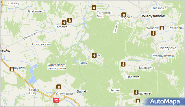 mapa Ruda gmina Tuliszków, Ruda gmina Tuliszków na mapie Targeo