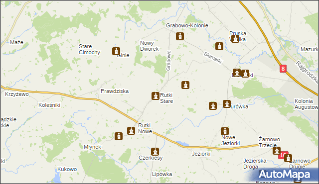 mapa Rutki Stare, Rutki Stare na mapie Targeo