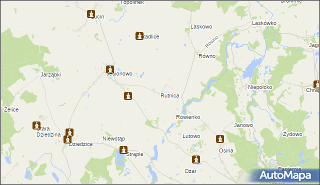 mapa Rutnica, Rutnica na mapie Targeo