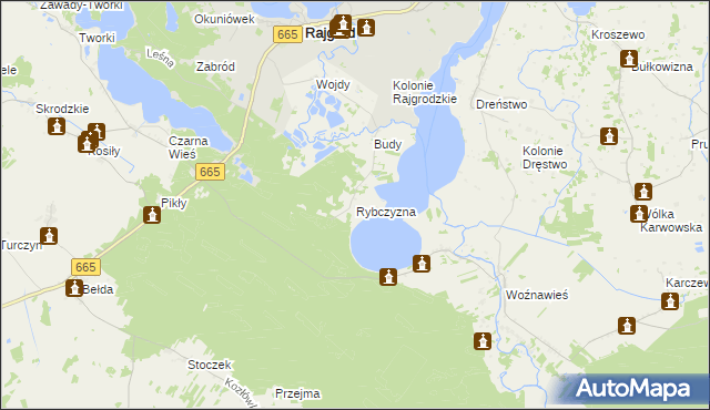 mapa Rybczyzna, Rybczyzna na mapie Targeo