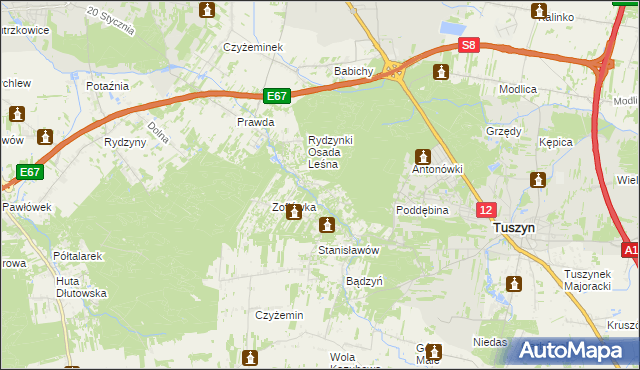 mapa Rydzynki, Rydzynki na mapie Targeo