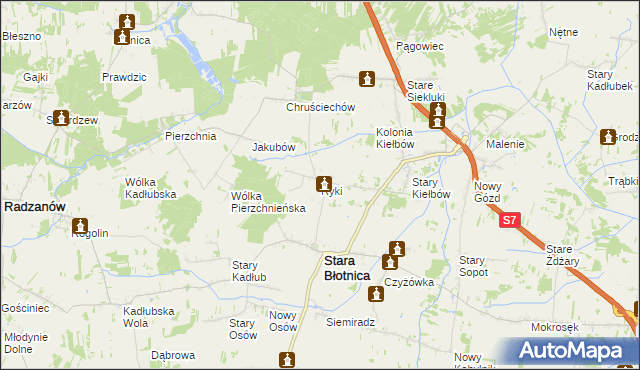 mapa Ryki gmina Stara Błotnica, Ryki gmina Stara Błotnica na mapie Targeo
