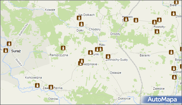 mapa Rynki, Rynki na mapie Targeo