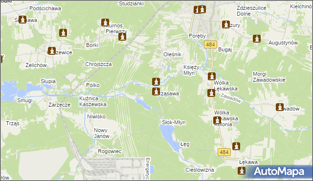 mapa Rząsawa, Rząsawa na mapie Targeo