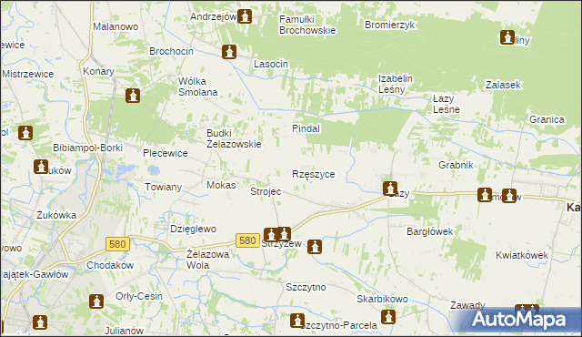 mapa Rzęszyce, Rzęszyce na mapie Targeo