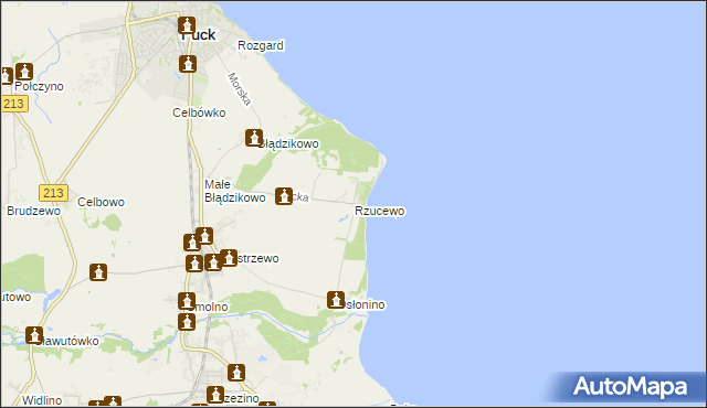 mapa Rzucewo, Rzucewo na mapie Targeo